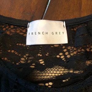 Black Lace Top With Ruffle Detail 1X